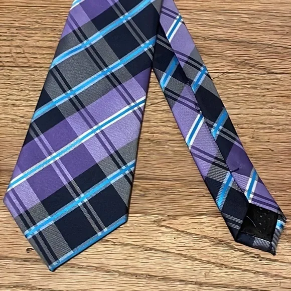 Gianfranco neck tie purple blue and black suit tie‎ - Picture 6 of 8